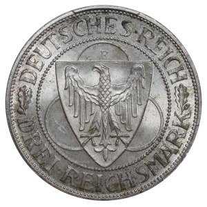Germania, 3 Reichsmark, anno 1930, F, Liberazione della Renania, PCGS, MS 65