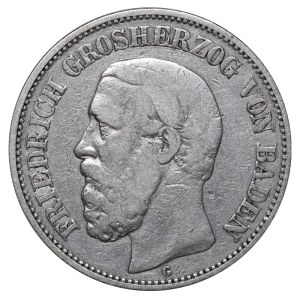Grand Duchy of Baden, 2 Marks, 1883 year, G