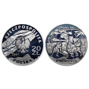 Poľsko, 20 zlotých, rok 2001, MW, Soľná baňa vo Wieliczke