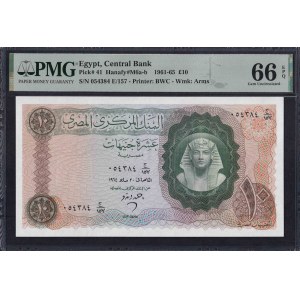 Egypt, 10 Pounds, 1961-65, Gem UNC 66 EPQ
