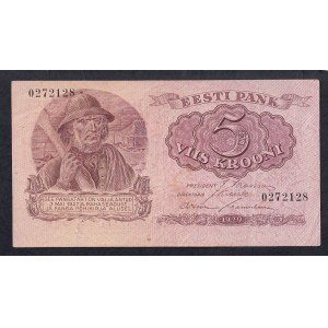 Estonia, 5 Krooni, 1929, XF