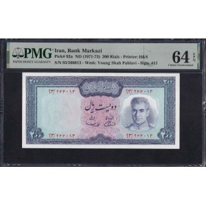 Irán, 200 rialov, 1971-73, výber UNC 64 EPQ