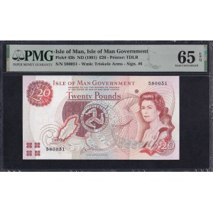 Île de Man, 20 livres, 1991, Gem UNC 65 EPQ