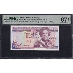 Jersey, 5 libier, 1989, Superb Gem UNC 67 EPQ