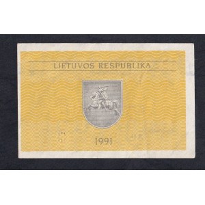 Litva, 0.5 Talonas, 1991, XF-AU, ''Valstybinis'', CHYBA, ČÍSLO SÉRIE