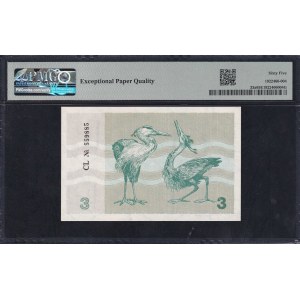 Lithuania, 3 Talonas, 1991, Gem UNC 65 EPQ