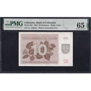 Litva, 10 Talonas, 1991, Gem UNC 65 EPQ