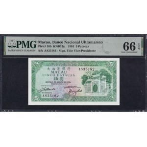 Macau, 5 Patacas, 1981, Gem UNC 66 EPQ, ''TOP POP''
