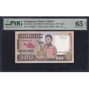 Madagascar, 500 Francs, 1983-87, Gem UNC 65 EPQ