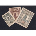Romania, Set of 3 Banknotes (10, 25, 50 Bani), 1917, XF-VF
