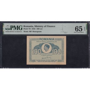 Rumänien, 100 Lei, 1945, Gem UNC 65 EPQ