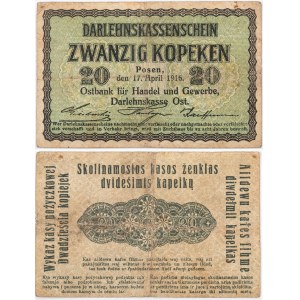 WYKAZ KASY POŻYCZKOWEJ, 20 kopiejek, Poznań, 17.04.1916