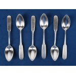 6 tea spoons, Cracow, 1870s-1980s.