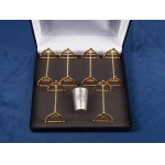 6 cutlery goats with the Kettler family emblem and a mug with the Kettler coat of arms, early 20th century.