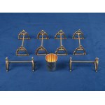 6 cutlery goats with the Kettler family emblem and a mug with the Kettler coat of arms, early 20th century.