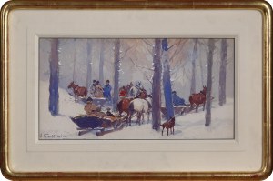Adam SETKOWICZ (1875 - 1945), Postój w lesie
