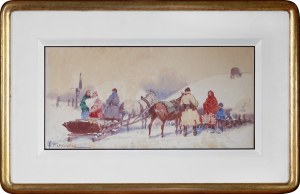 Adam SETKOWICZ (1875 - 1945), Zima we wsi