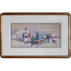 Adam SETKOWICZ (1875 - 1945), Before the cottage