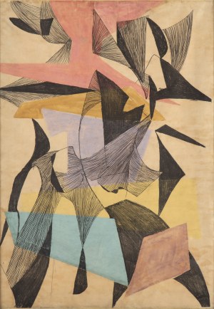 Maria Jarema (1908 Stary Sambór - 1958 Kraków), Kompozycja, 1955