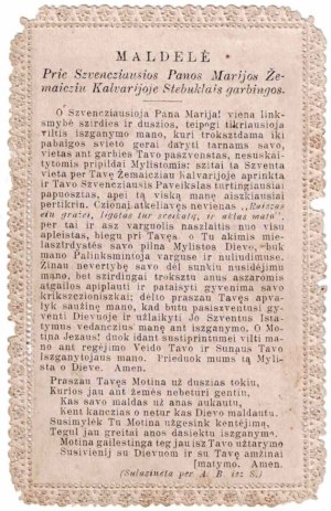 Carl Mayer, Madona Marja Pann Kalwaryi Żmudzkiej