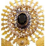 Sardinian brooch in gold and precious stones - Sardinia, 19th-20th century