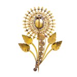 Sardinian brooch in gold and precious stones - Sardinia, 19th-20th century