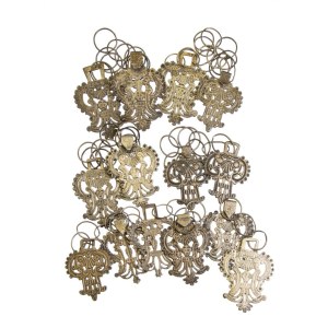 Lot de 7 résilles anciennes en argent massif - 19ème siècle