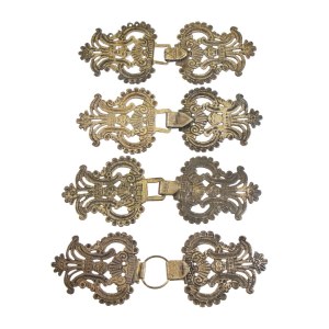 Lot of 4 silver shawl clips - 19th century