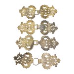 Lot of 4 silver shawl clips - 19th century