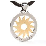 BULGARI, BULGARI “Tondo” collection: necklace with gold and steel pendant -