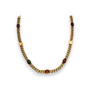 BULGARI, BULGARI Colored stone yellow gold necklace - 1980s
