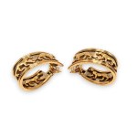 CARTIER, Collection CARTIER Walking Panthère : boucles d'oreilles ruban pendantes en or -