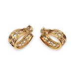 CARTIER, Collection CARTIER Walking Panthère : boucles d'oreilles ruban pendantes en or -