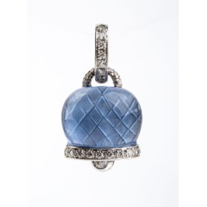 CHANTECLER, CHANTECLER Blue topaz diamond gold bell pendant -