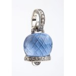CHANTECLER, CHANTECLER Blue topaz diamond gold bell pendant -