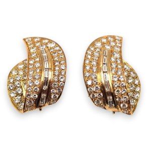 FILIPPO MORONI, FILIPPO MORONI Yellow gold earrings with brilliant-cut diamonds -
