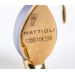 MATTIOLI, MATTIOLI Paire de boucles d'oreilles en or et calcédoine -