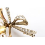 MISSAGLIA, MISSAGLIA Diamond pearl bouquet gold brooch -