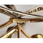 MISSAGLIA, MISSAGLIA Diamond pearl bouquet gold brooch -