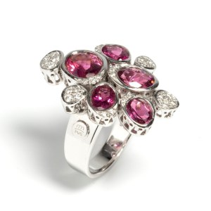 PONTE VECCHIO, PONTE VECCHIO Diamond tourmaline gold ring -