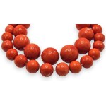 Two coral necklaces -