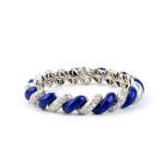 Diamond enamel gold brooch and bracelet -