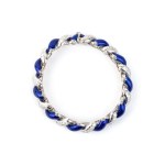 Diamond enamel gold brooch and bracelet -
