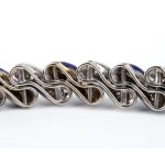 Diamond enamel gold brooch and bracelet -
