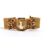 Gold parure with stones -
