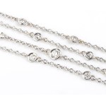 3 long gold and diamond chains -