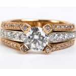 Bague solitaire en or avec diamants -