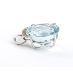 Aquamarine diamond gold pendant -