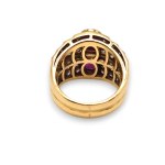 Ruby diamond band gold ring -