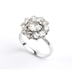 Diamond gold flower ring -